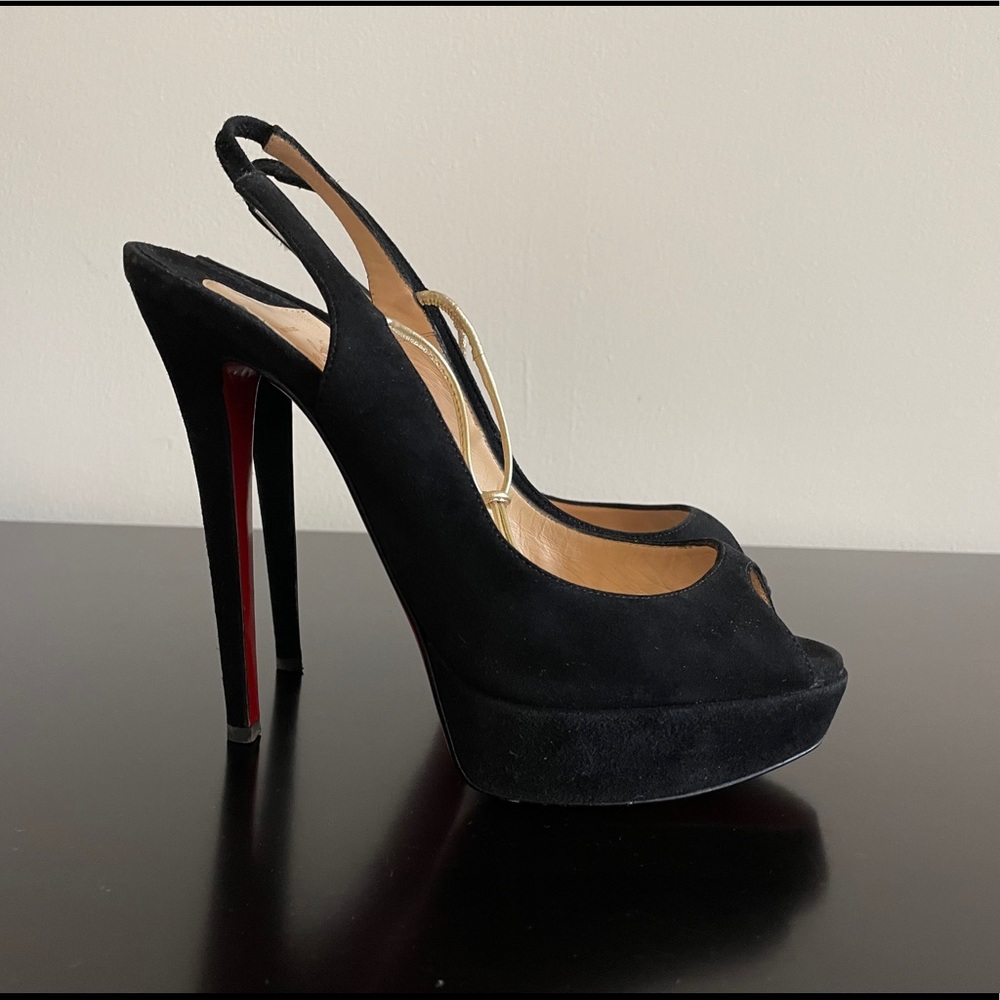 christian louboutin suede platform shoes 38